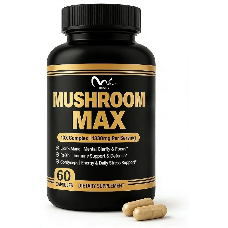 Lion Mane Mushroom - きのこ複合サプリメント10 in 1、ヤマブシタケ、冬虫夏草、カワラタケ、霊芝などを含む