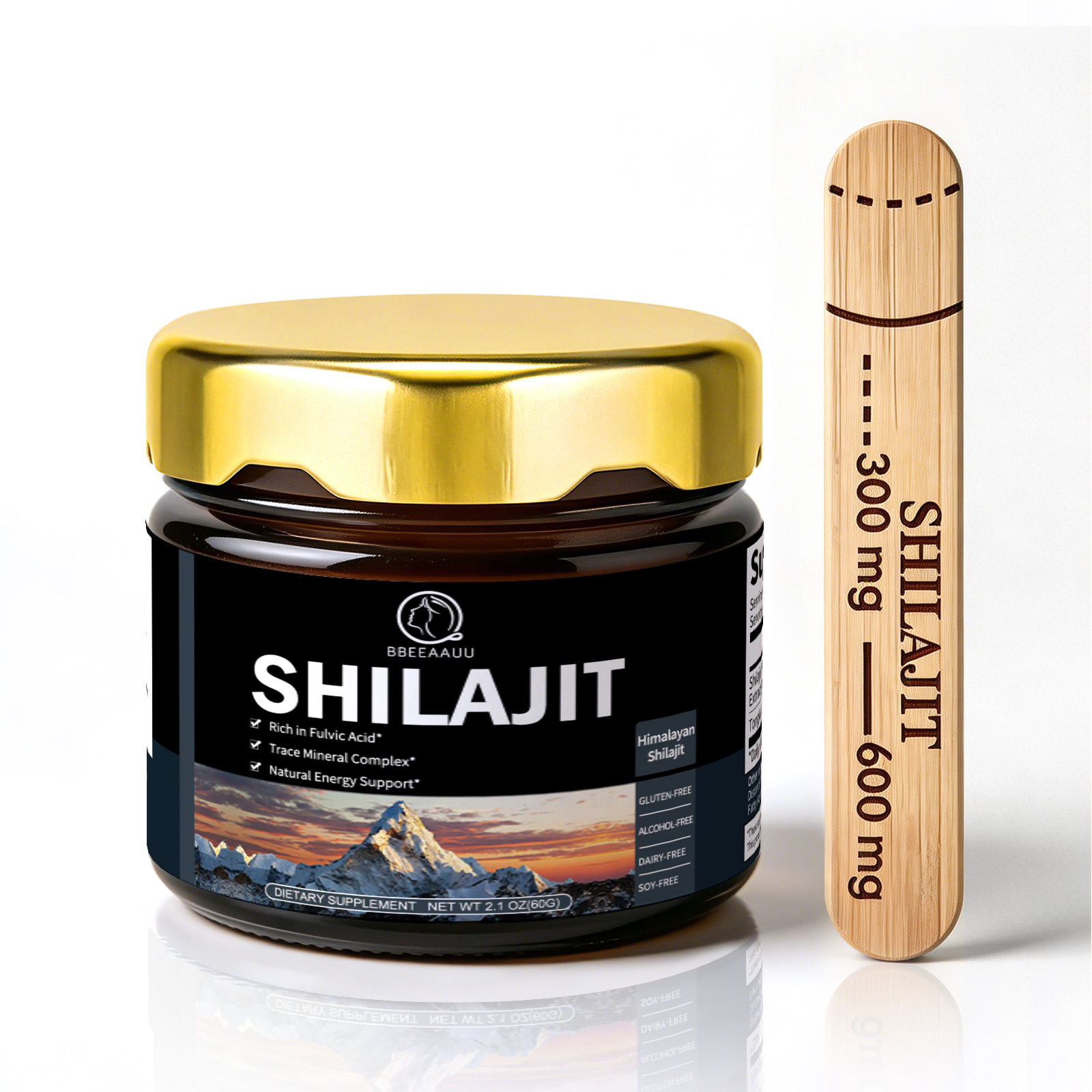 Shilajit Resin Pure - BBEEAAUU 100%純粋シラジット樹脂 シラジットオリジナル 85種類の微量ミネラルとフルボ酸配合 エネルギー補給、免疫サポート