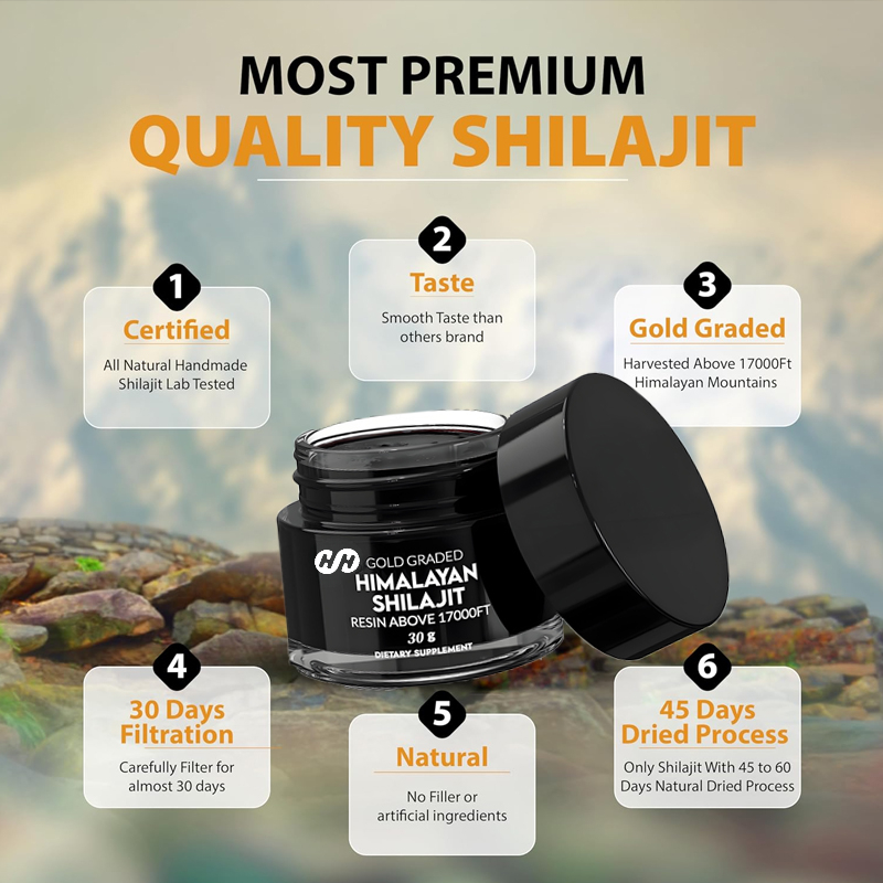 純ヒマラヤ産シラジット樹脂、自然乾燥、ゴールドグレード、85 - Shilajit Resin Pure のレビューと価格