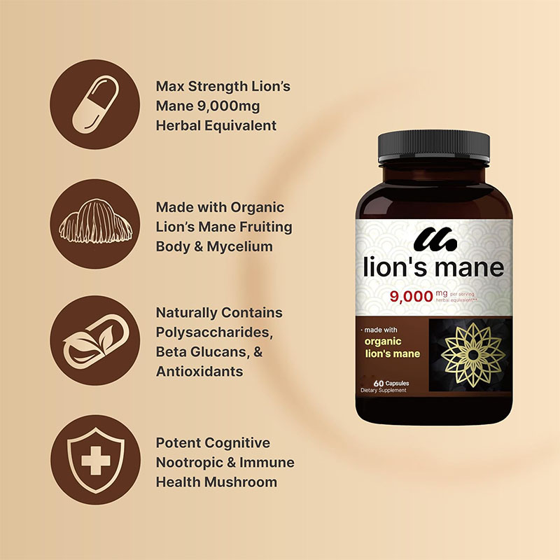 ライオンメーンマッシュルームカプセル - オーガニックライオ - Lion Mane Mushroom のレビューと価格