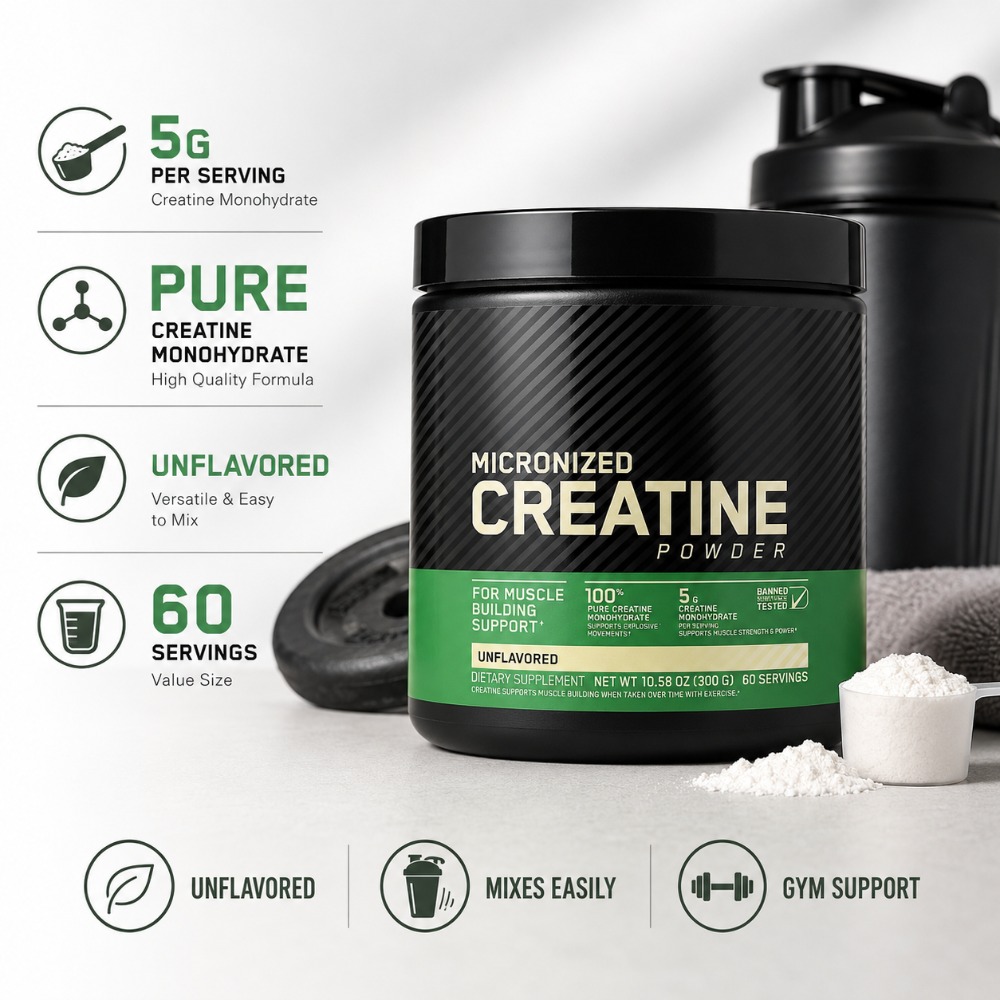 クレアチン一水和物パウダー 300g 筋力サポート マッスル - Creatine Monohydrate Powder のレビューと価格