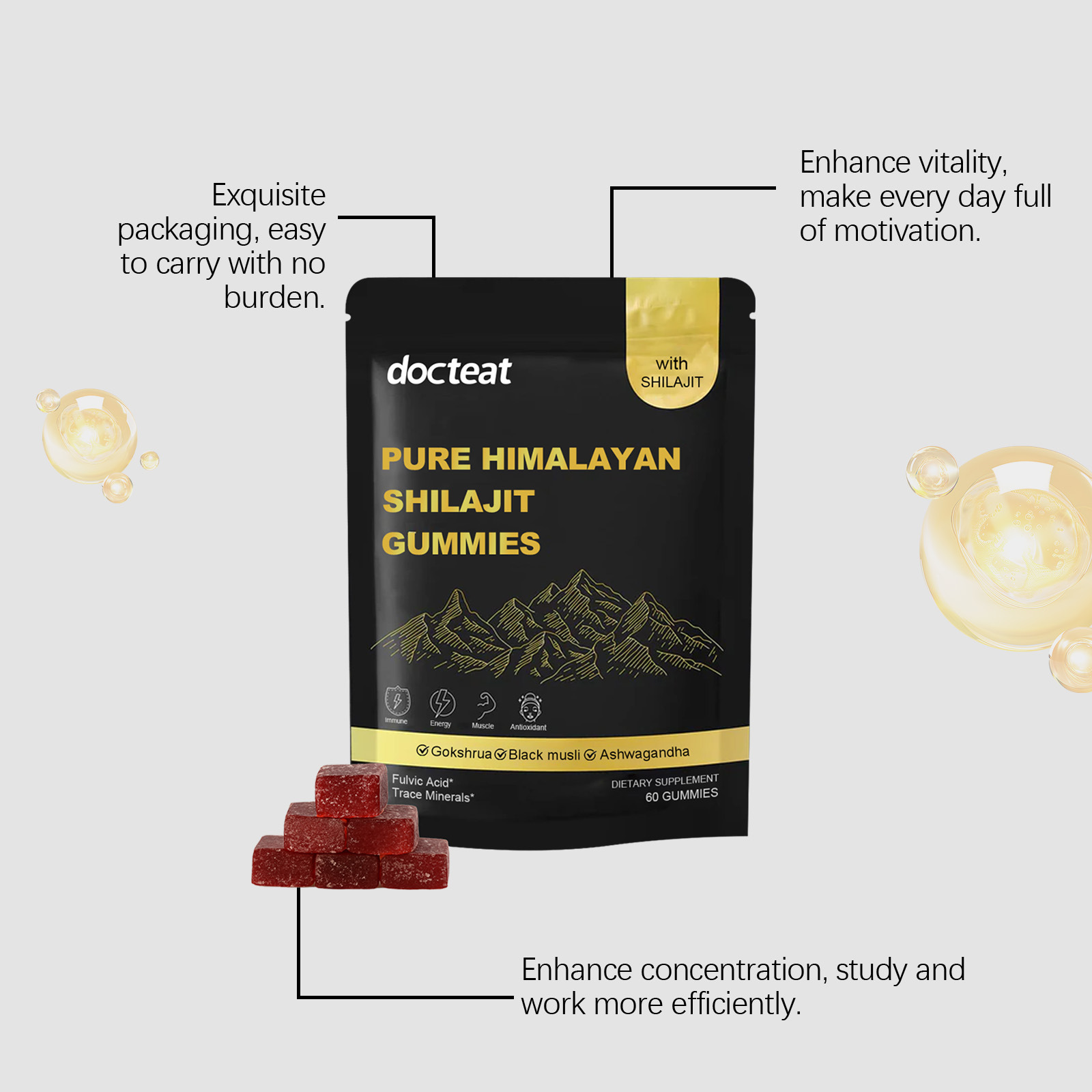 シラジットグミ 高濃度ピュアオーガニックレジンサプリメント  - Shilajit Resin Pure のレビューと価格