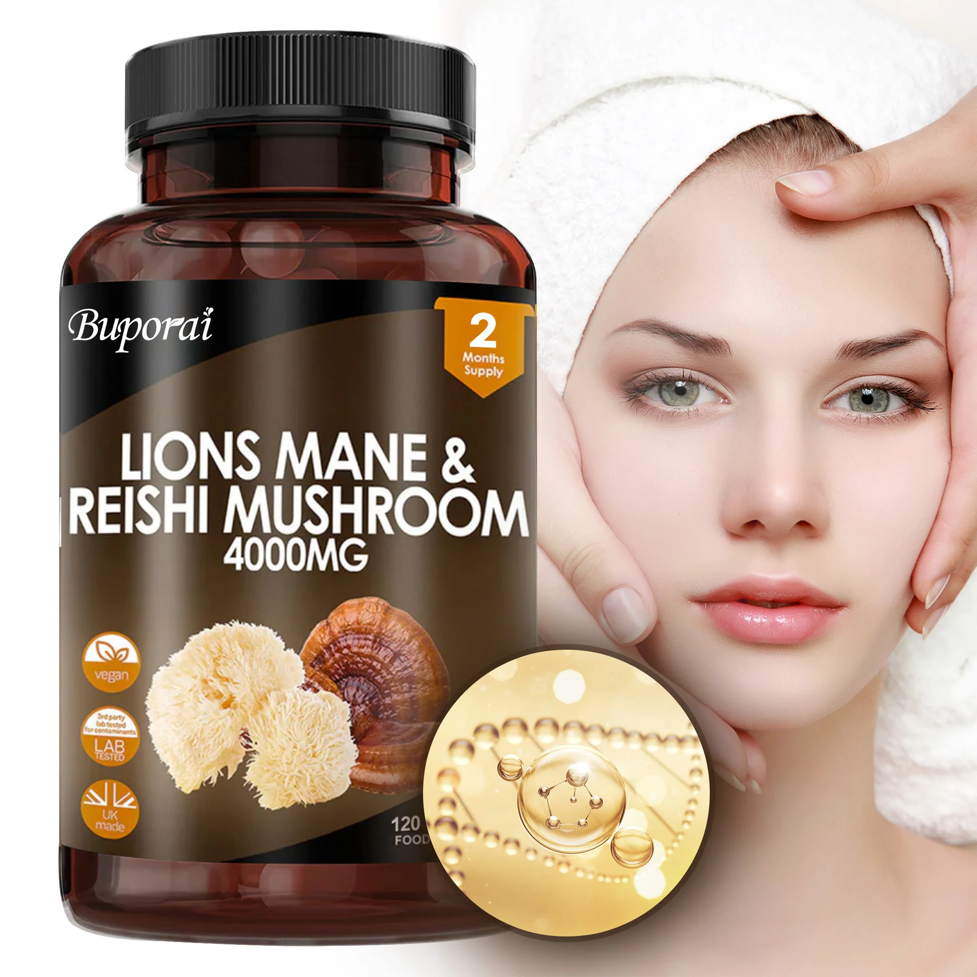 ライオンズメーン＆レイシキノコ 4000mg - 気分改善、 - Lion Mane Mushroom のレビューと価格
