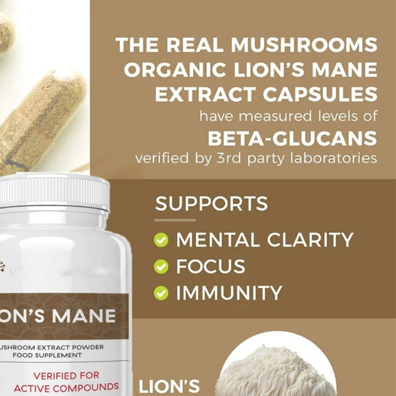ライオンのたてがみ霊芝キノコカプセルは、免疫力を高め、睡眠の - Lion Mane Mushroom のレビューと価格
