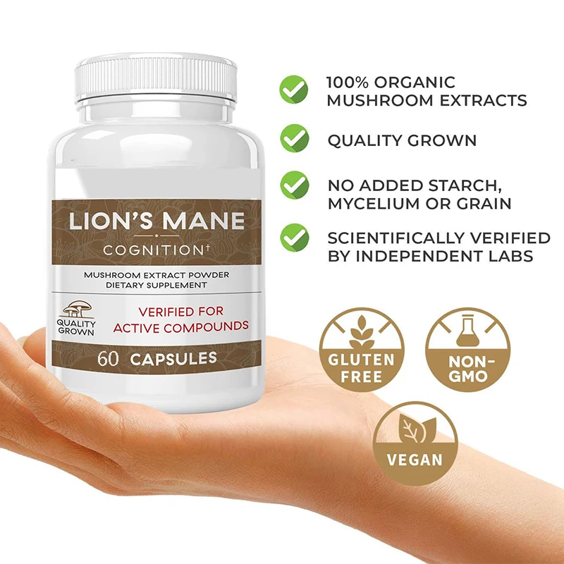 ライオンのたてがみ霊芝キノコカプセルは、免疫力を高め、睡眠の - Lion Mane Mushroom のレビューと価格